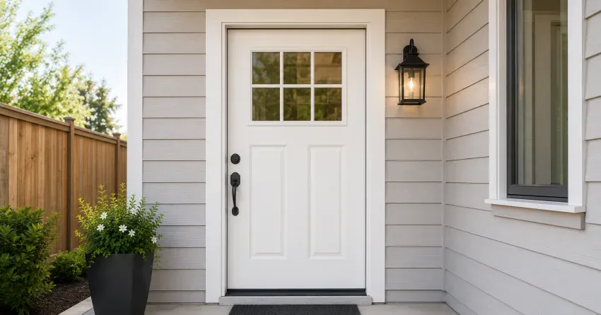 technician installing exterior door frame in Crescent Town, East York