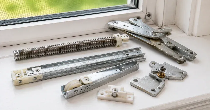 technician adjusting window sash alignment in East York home